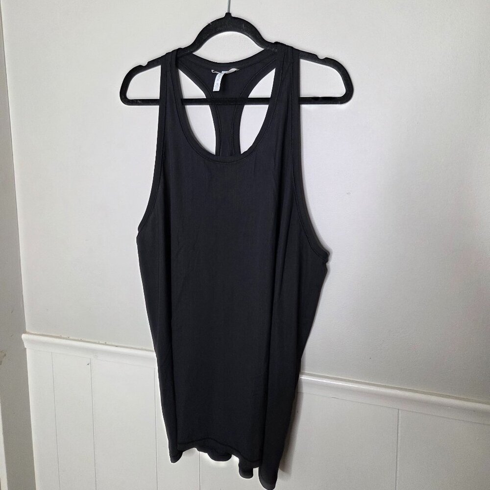 ATHLETA Solid Black Racerback Athletic Tank Top